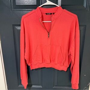 Women's Coral Half-Zip Sweatshirt